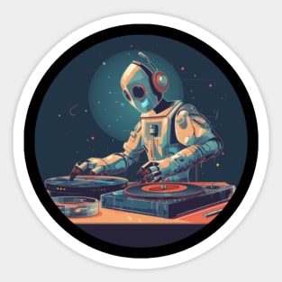 Robot DJ Sticker